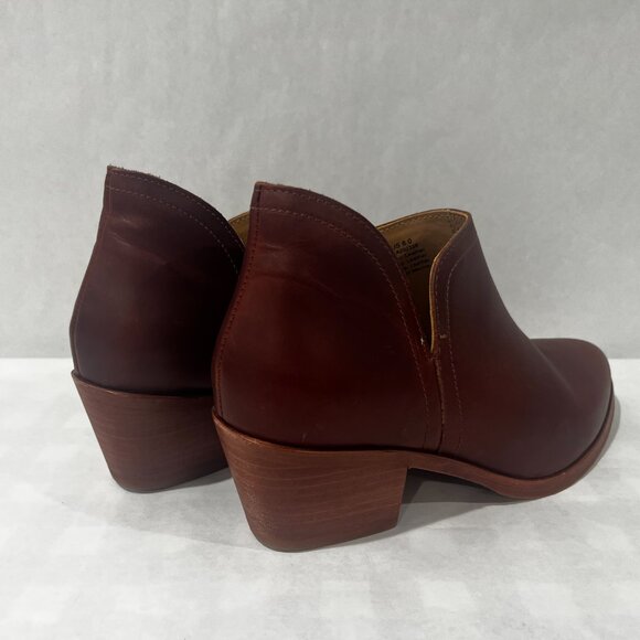 Nisolo Women's Mia Ankle Bootie Boot Leather Brown Maroon 1” Heel Size 8 US - Picture 2 of 10